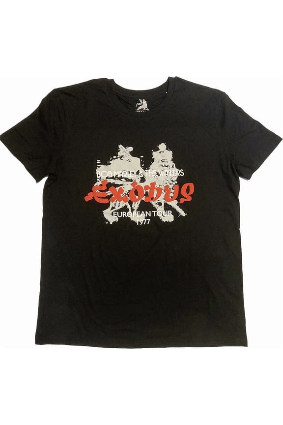 Bob Marley Unisex Hi-Build T-Shirt: Exodus European Tour '77 (Hi-Build)