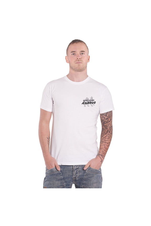 Bob Marley Unisex Organic T-Shirt: Exodus Tracklist (Back Print & Hi-Build)