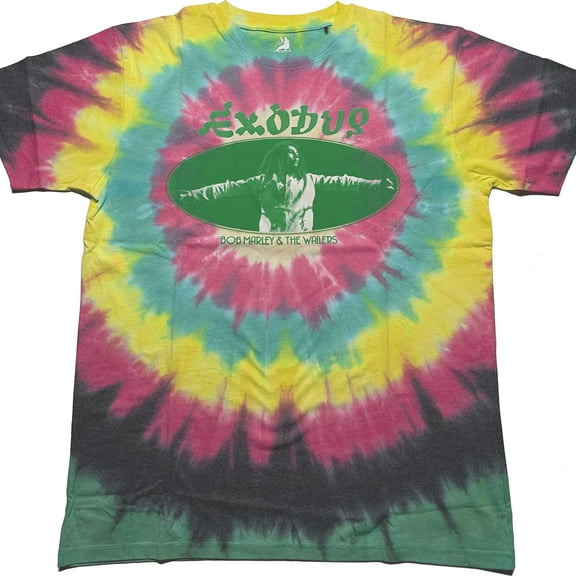 Bob Marley Unisex T-Shirt Exodus Oval (Dye-Wash) (Large)