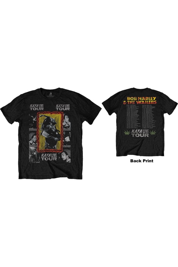 Bob Marley Unisex T-Shirt Kaya Tour (Back Print) (Large)