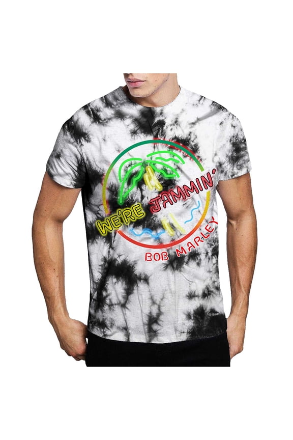 Bob Marley Unisex T-Shirt Neon Sign (Wash Collection) (X-Large)