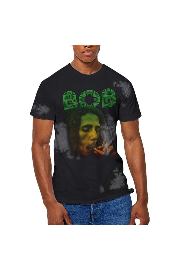 Bob Marley Unisex T-Shirt Smoke Gradient (Wash Collection) (Medium)