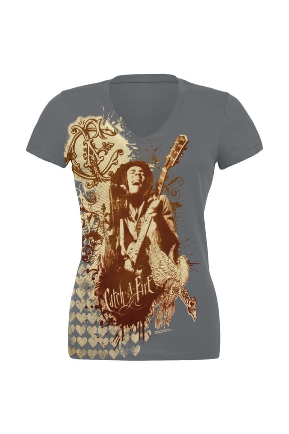 Women's Juniors Hearts Short Sleeve T Shirt