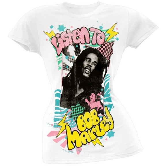 Bob Marley Women's Juniors Listen Short Sleeve T Shirt