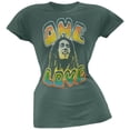 thumbnail image 1 of Bob Marley Women's Juniors One Love Green Short Sleeve T Shirt, 1 of 1