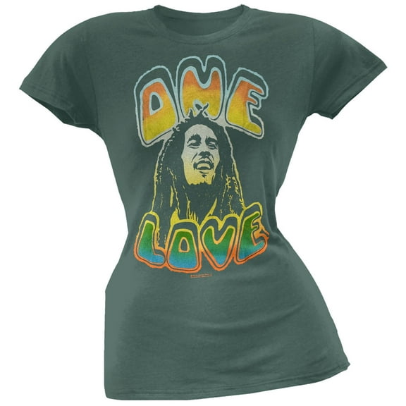 Bob Marley Women's Juniors One Love Green Short Sleeve T Shirt
