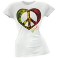 thumbnail image 1 of Bob Marley Women's Juniors One Love Peace Heart Soft Short Sleeve T Shirt, 1 of 1