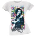 thumbnail image 1 of Bob Marley Women's Juniors One Love Repeat Guitar Short Sleeve T Shirt, 1 of 1