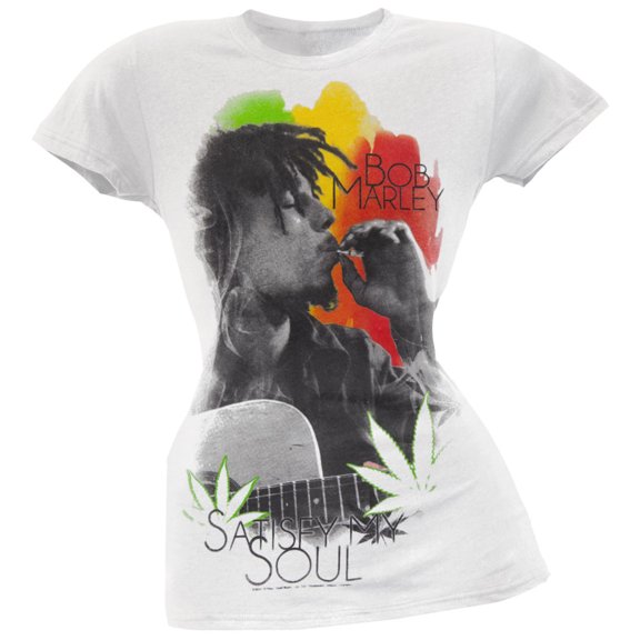Bob Marley Women's Juniors Satisfy My Soul Short Sleeve T Shirt