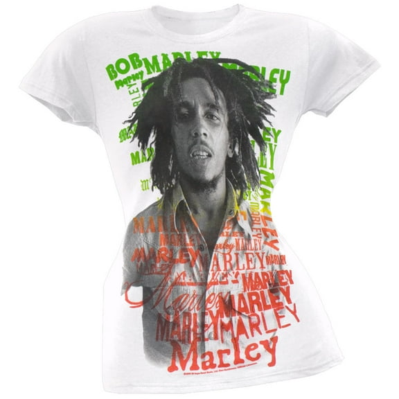 Bob Marley Women's Juniors Sepia Rasta Short Sleeve T Shirt