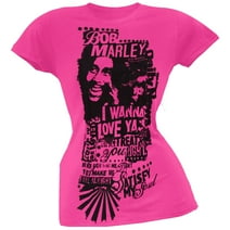 Bob Marley Women's Juniors Wanna Love Ya Short Sleeve T Shirt