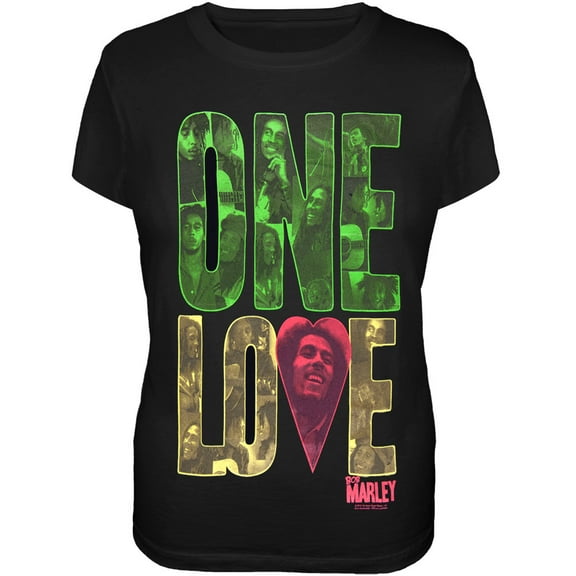Bob Marley Women's One Love Block Black Short Sleeve T Shirt