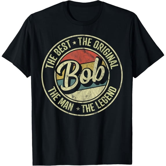 Bob Personal Name First Name Retro Bob T-Shirt- - Walmart.com