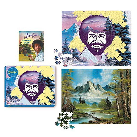 Pre-Owned Bob Ross 2-in-1 Double Sided 500-Piece Puzzle Paperback