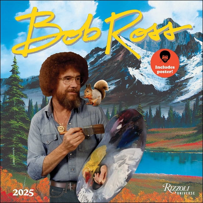 Bob Ross 2025 Wall Calendar, (Paperback)