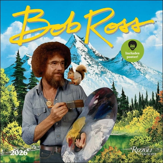 Bob Ross 2026 Wall Calendar (Includes Full-Color Poster), (Paperback)