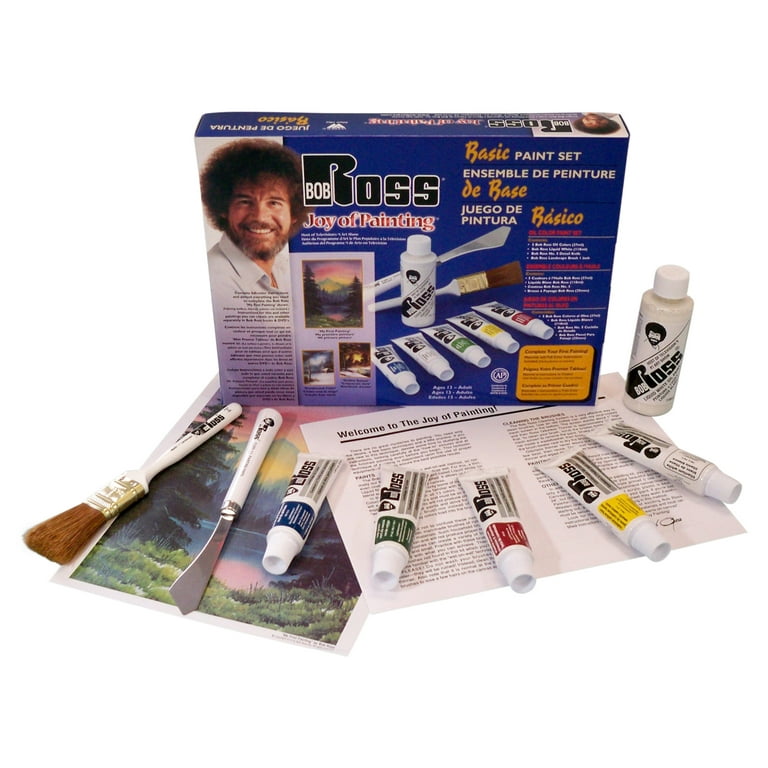 Atlantic Rush Bob Ross Painting Supplies - Includes Bob Ross Art Paint Bucket, Paint Rack and Blue Microfiber Cleaning Cloth - Painting Supplies - Art