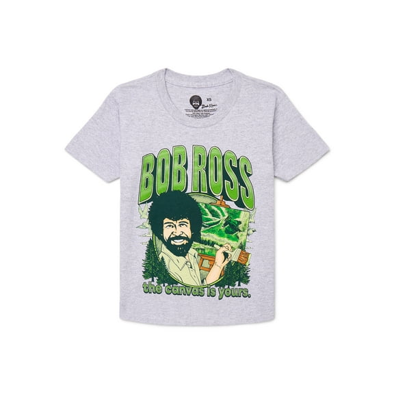 Bob Ross Boys' Graphic Tee with Short Sleeves, Sizes 4-18
