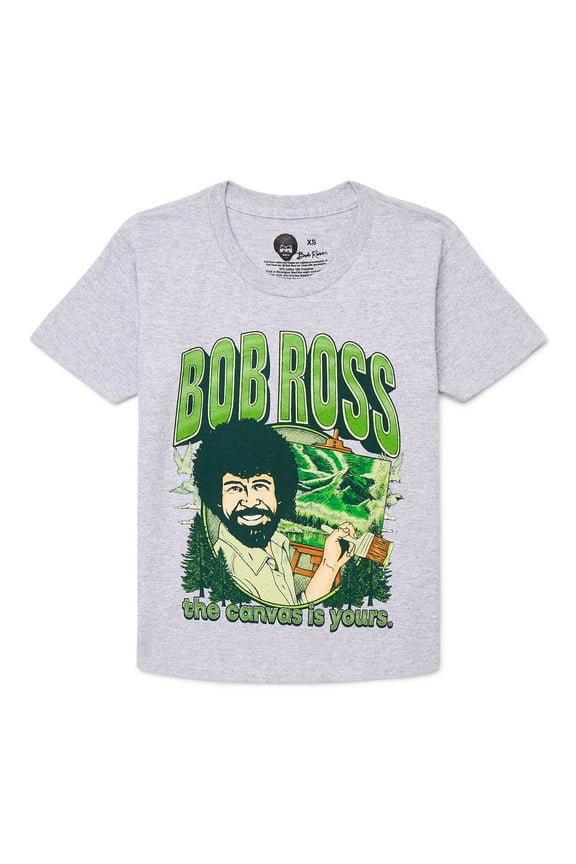 Bob Ross Boys' Graphic Tee with Short Sleeves, Sizes 4-18