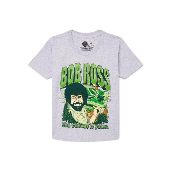 Bob Ross Boys' Graphic Tee with Short Sleeves, Sizes 4-18