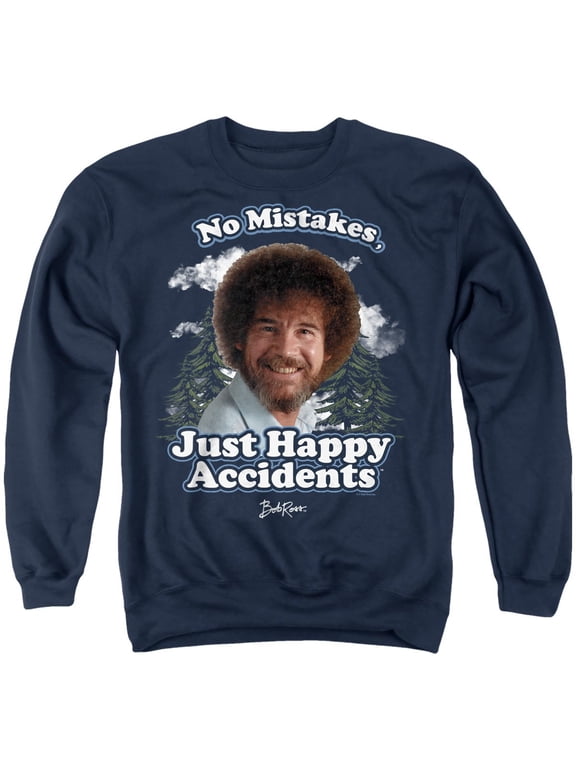 Happy Clouds Unisex Adult Crewneck Sweatshirt, Navy, Large