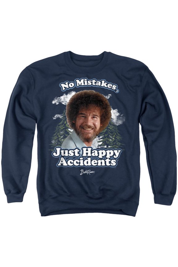 Happy Clouds Unisex Adult Crewneck Sweatshirt, Navy, Small