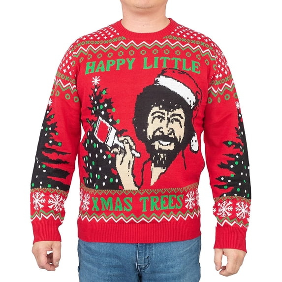 Bob Ross by Happy Little Xmas Trees Ugly Christmas Sweater