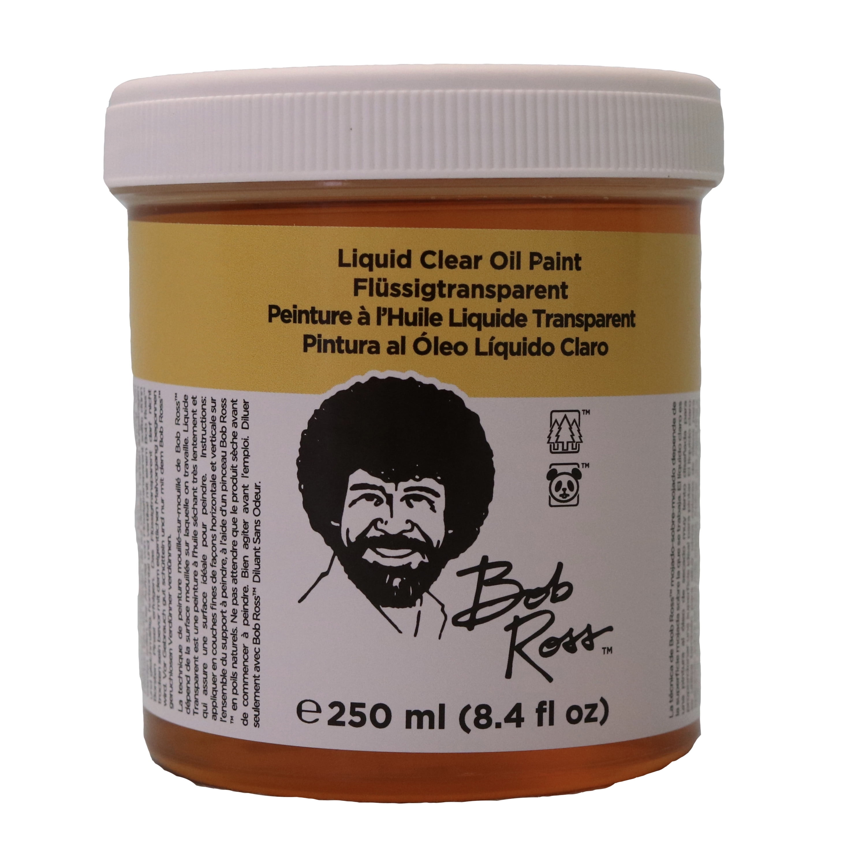Bob Ross Liquid Base Coat, 237ml Jar, Liquid Clear