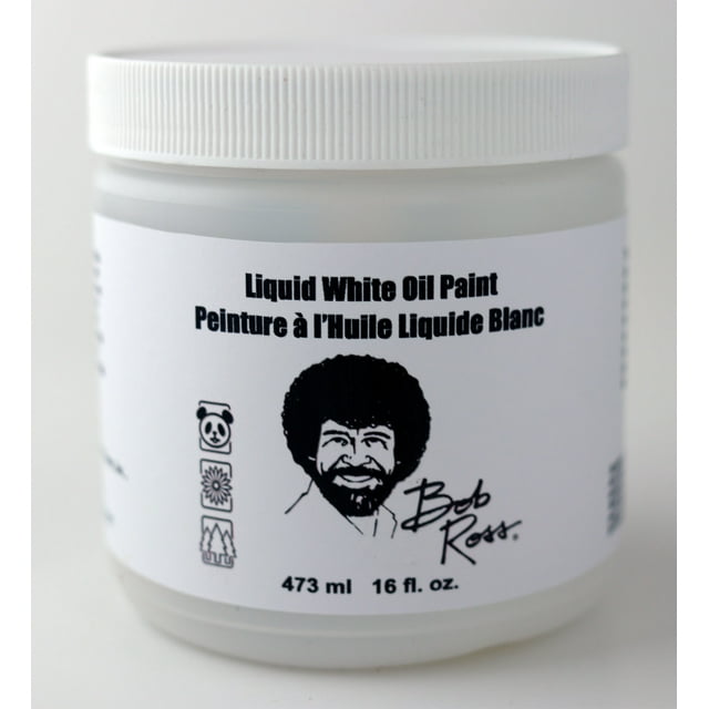 Bob Ross Liquid White Base Coat Paint, 500ml Jar for WetonWet