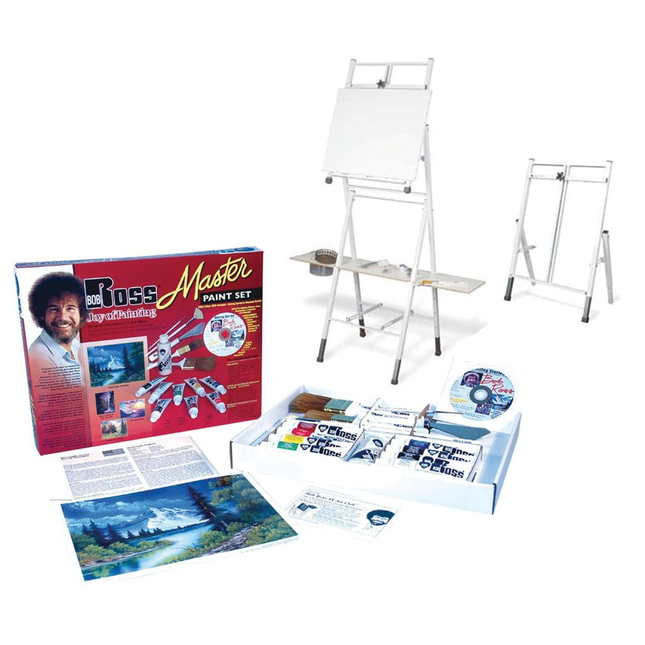 Bob Ross Master Artist Oil Paint Set & 2-in-1 Studio Easel Combined Set