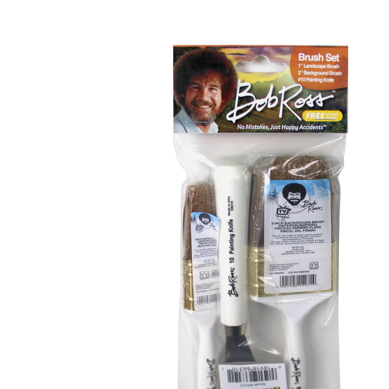 Bob Ross No Mistakes, Just Happy Accidents Brush Set-3 Pieces