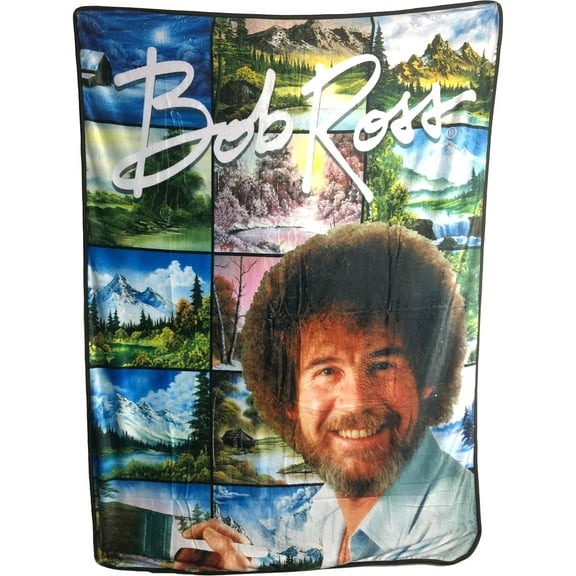 Bob Ross Painting 45" x 60" Fleece Throw Blanket