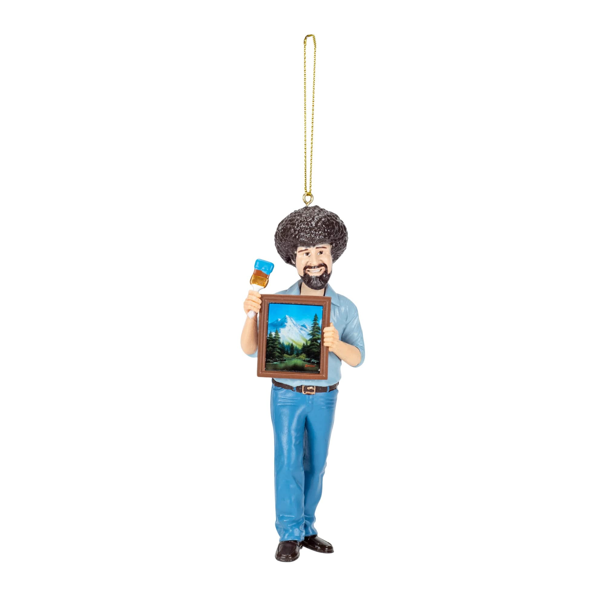 Bob Ross 5-Inch Plastic Painting Ornament with Frame