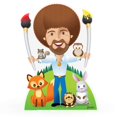 thumbnail image 1 of Prime Party Bob Ross & Friends Life-Size Cardboard Standup Photo Prop, Painter Decor, 63.5 x 45 in, 1 of 1