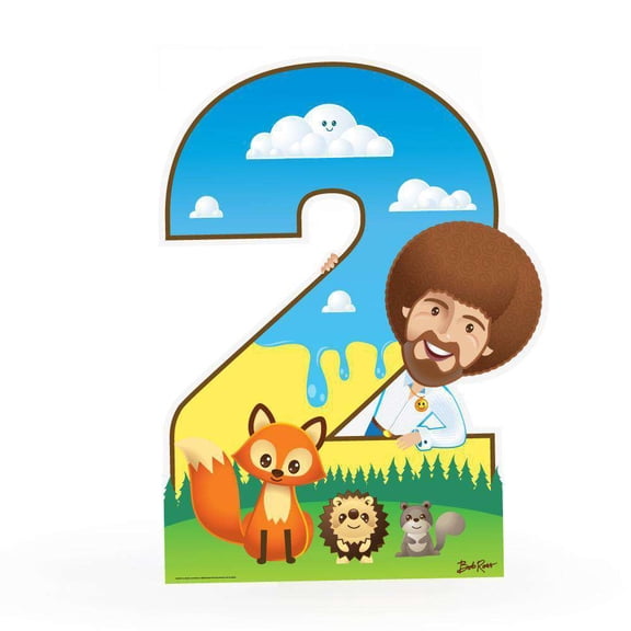 Prime Party Bob Ross Number 1-5 Life-Size Cardboard Cutout Party Decor, Photo Prop 43 in