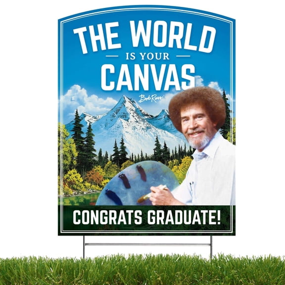 Bob Ross  The World is your Canvas, Vertical Yard Sign