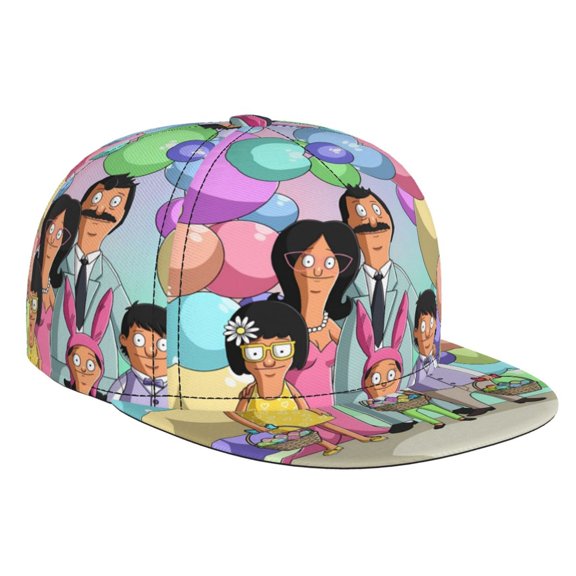 Bob'S Burgers Baseball Cap For Men, Women & Kids, Classic Flat Brim Hat Hip Hop Trucker Hat Adjustable Snapback Hat