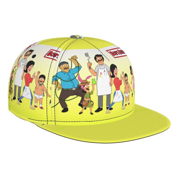 Bob'S Burgers Baseball Cap For Men, Women & Kids, Classic Flat Brim Hat Hip Hop Trucker Hat Adjustable Snapback Hat