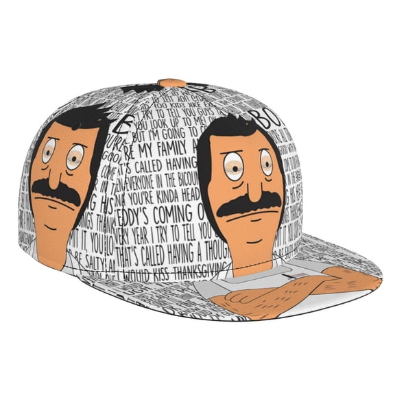 Bob'S Burgers Baseball Cap For Men, Women & Kids, Classic Flat Brim Hat Hip Hop Trucker Hat Adjustable Snapback Hat