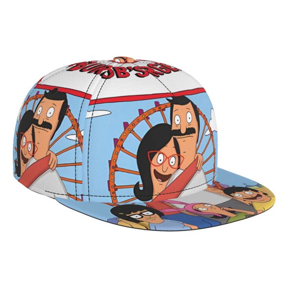 Bob'S Burgers Baseball Cap For Men, Women & Kids, Classic Flat Brim Hat Hip Hop Trucker Hat Adjustable Snapback Hat