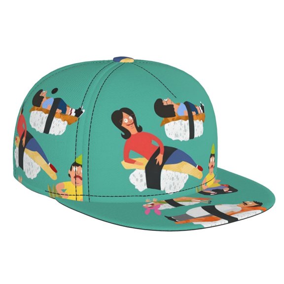 Bob'S Burgers Baseball Cap For Men, Women & Kids, Classic Flat Brim Hat Hip Hop Trucker Hat Adjustable Snapback Hat