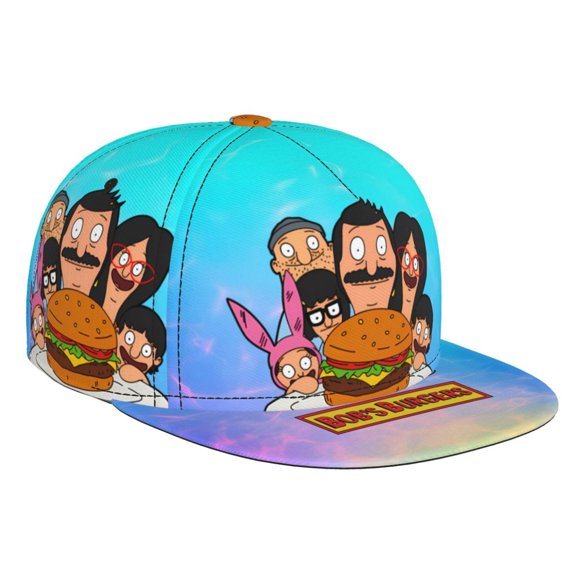 Bob'S Burgers Baseball Cap For Men, Women & Kids, Classic Flat Brim Hat Hip Hop Trucker Hat Adjustable Snapback Hat