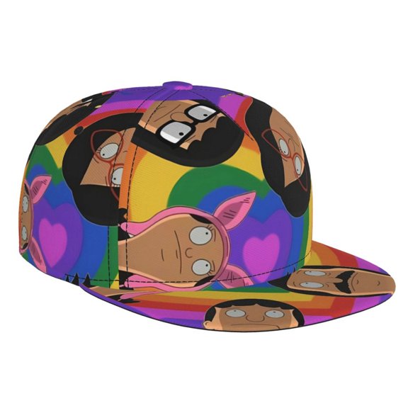 Bob'S Burgers Baseball Cap For Men, Women & Kids, Classic Flat Brim Hat Hip Hop Trucker Hat Adjustable Snapback Hat