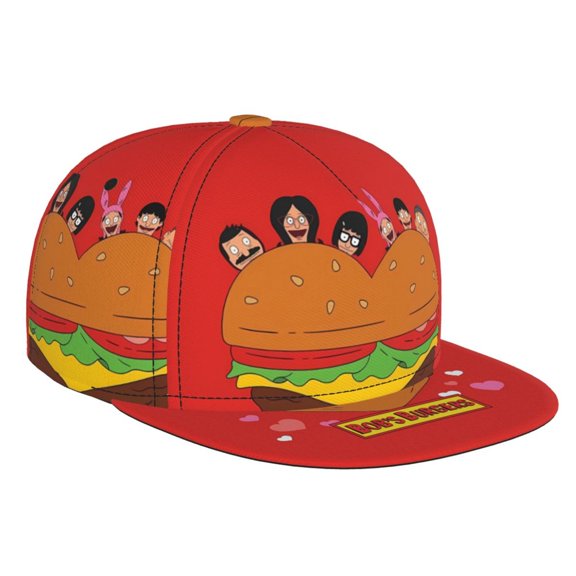 Bob'S Burgers Baseball Cap For Men, Women & Kids, Classic Flat Brim Hat Hip Hop Trucker Hat Adjustable Snapback Hat