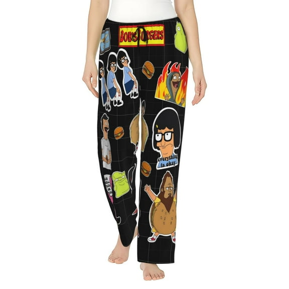 Bob'S Burgers Women's Pajama Pants Ultra Soft Comfy Sleep Lounge Pants Cartoon Print Lightweight Casual Bottoms Loungewear