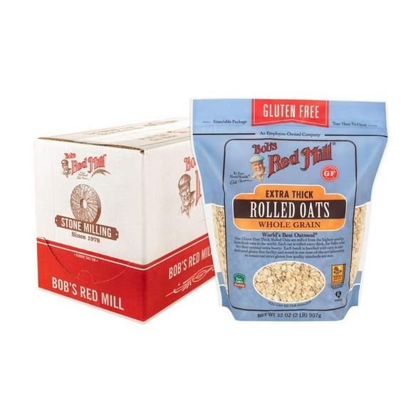 Bob,S Red Mill Gluten Free Extra Thick Rolled Oats, 32 Oz (4 Pack)
