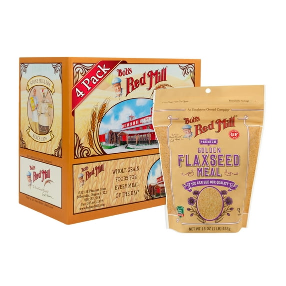 Bob's Red Mill Golden Flaxseed Meal, 16oz (Pack of 4) - Non GMO, Vegan, Paleo Friendly, Keto Friendly, Kosher