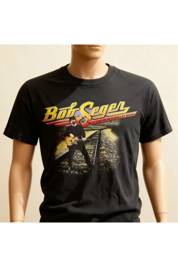 Bob Seger And The Bullet Silver Band Black T-Shirt For Fan