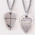 thumbnail image 1 of Bob Siemon Designs 817913 Shield Of Faith Cross Small Necklace With 18 in. Chain - Pewter, 1 of 1