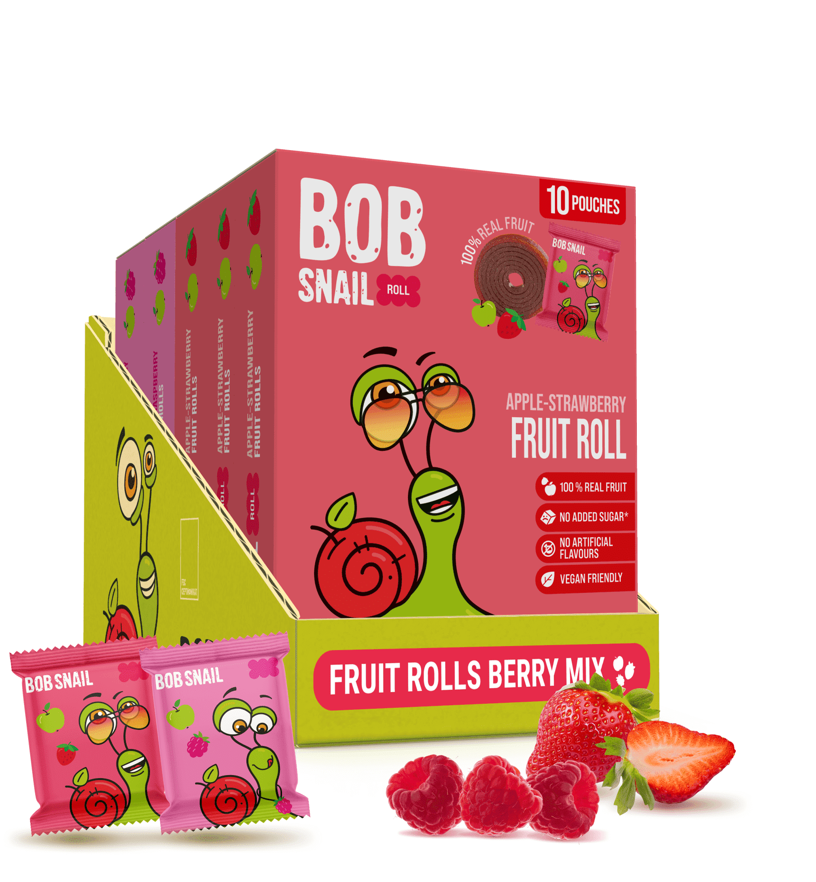 Bob Snail Berry Mix Gluten-Free Fruit Roll Ups, 50 Pieces